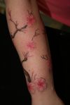 cherry blossom sleeve tattoo